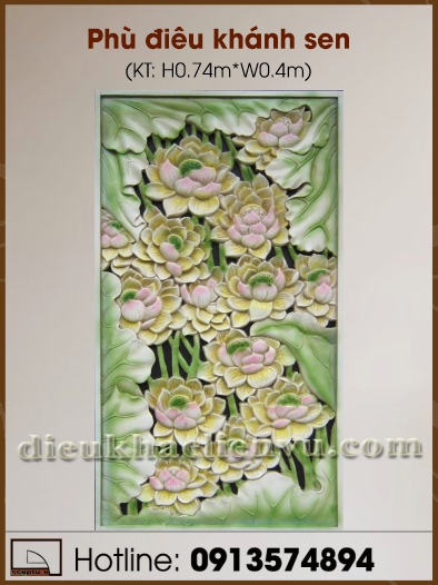 Phù điêu khánh sen